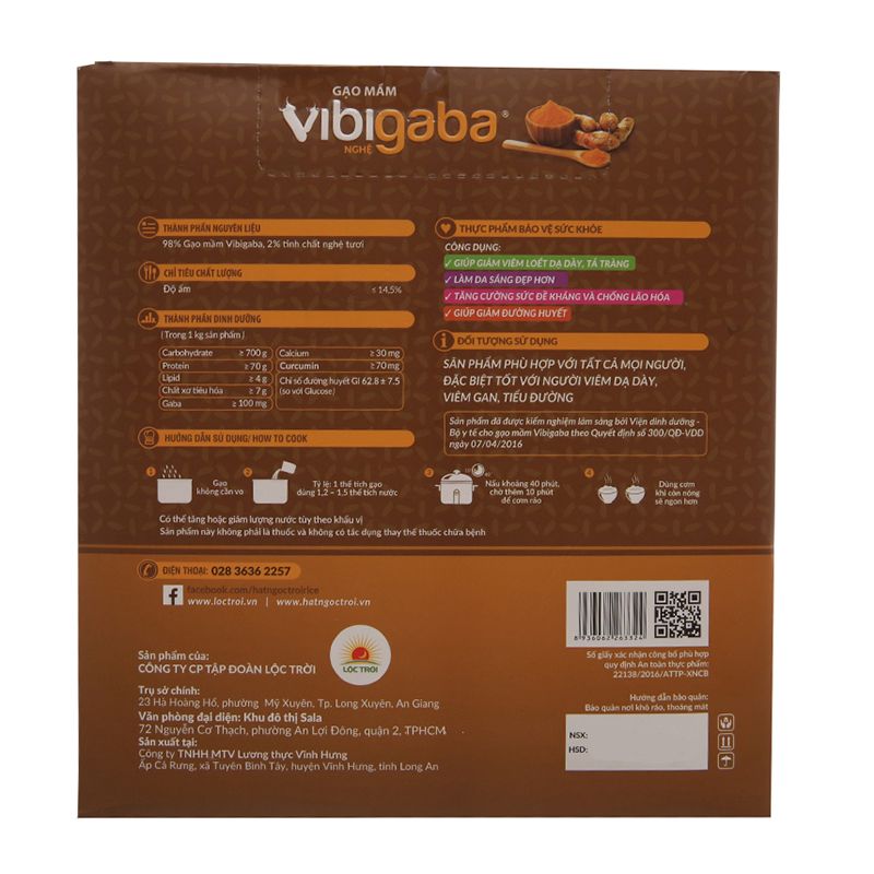  Gạo mầm Vibigaba nghệ hộp 1kg 
