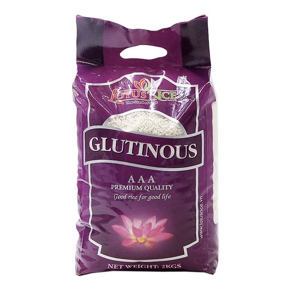  Gạo nếp dẻo thơm Lotus Rice Sen Vàng túi 2kg 