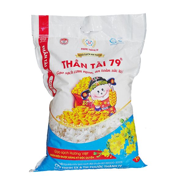  Gạo sạch thượng hạng Thần Tài 79 Phước Thành 4 bao 5 kg 