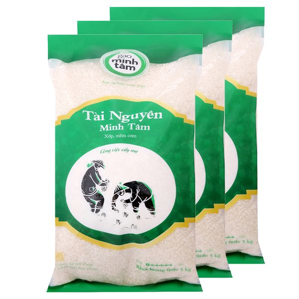  Gạo Tài Nguyên Chợ Đào Minh Tâm bộ 3 túi x 5kg 