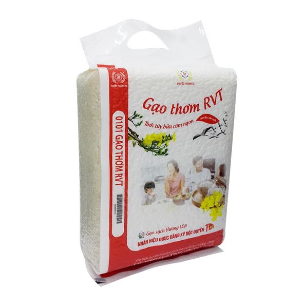  Gạo thơm dẻo RVT Phước Thành 4 thơm nhẹ dẻo ngọt cơm gói 1 kg 