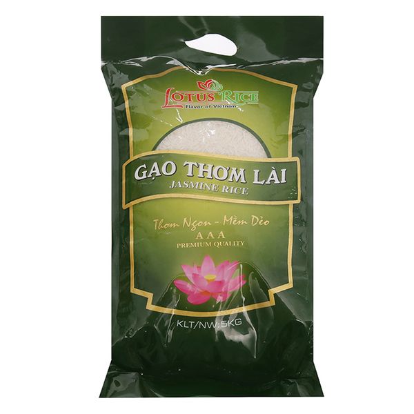  Gạo thơm lài Lotus Rice Jasmine túi 5kg 