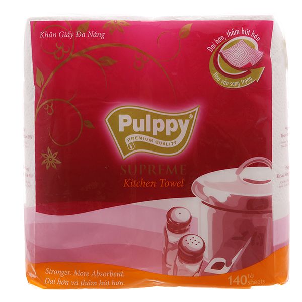  Giấy vệ sinh Pulppy 2 lớp lốc 2 cuộn 140 tờ 