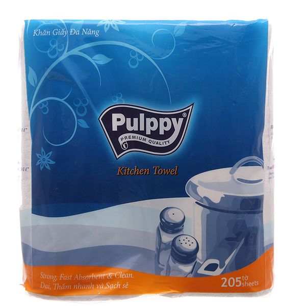  Giấy vệ sinh Pulppy 2 lớp lốc 2 cuộn 205 tờ 