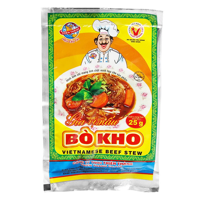  Gia vị nấu bò kho Thiên Thành hộp 20 gói x 25g 