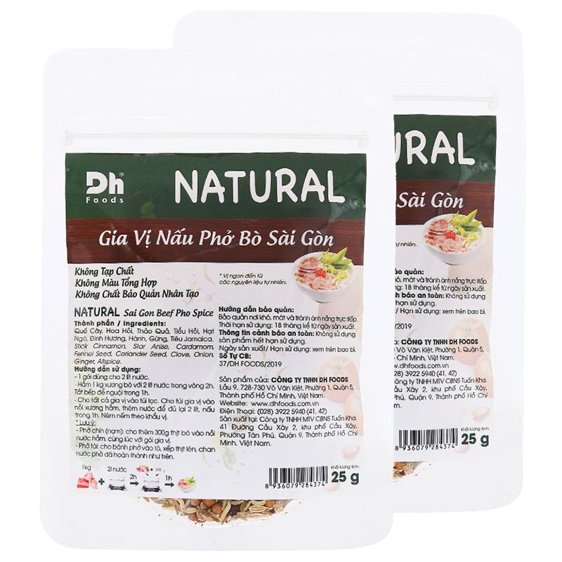  Gia vị nấu phở bò DH Foods Natural vị Sài Gòn gói 25g 
