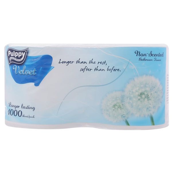  Giấy vệ sinh Pulppy velvet không mùi 2 lớp lốc 2 cuộn 