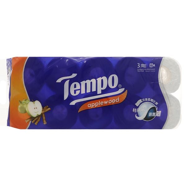  Giấy vệ sinh Tempo hương gỗ táo 3 lớp lốc 10 cuộn 