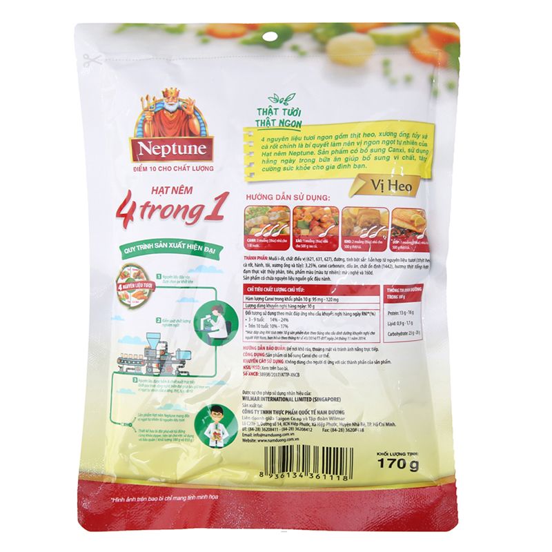  Hạt nêm Neptune 4 trong 1 vị heo gói 170g 