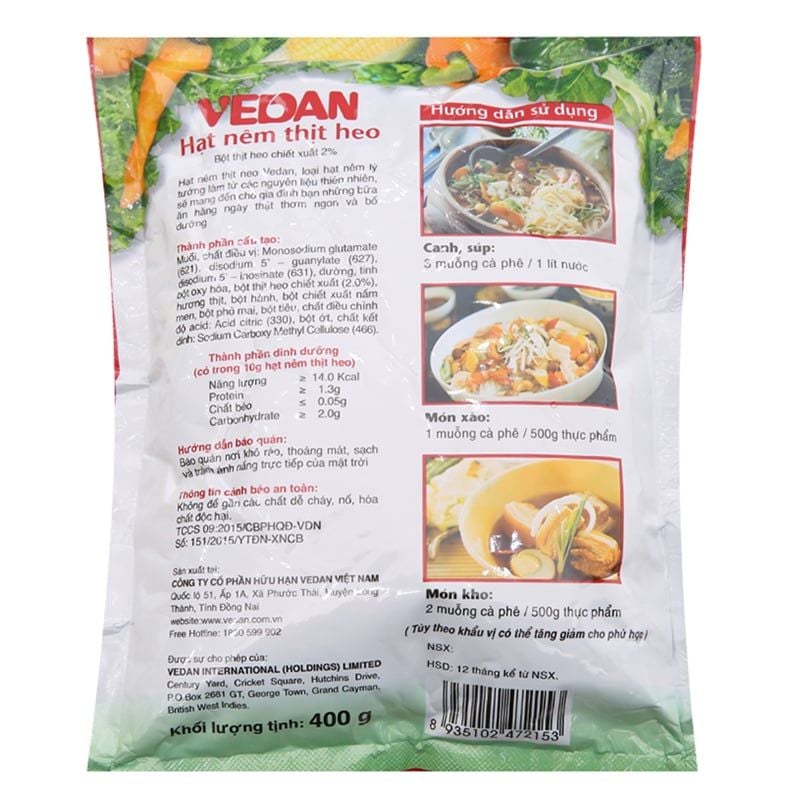  Hạt nêm vị heo Vedan gói 400g 