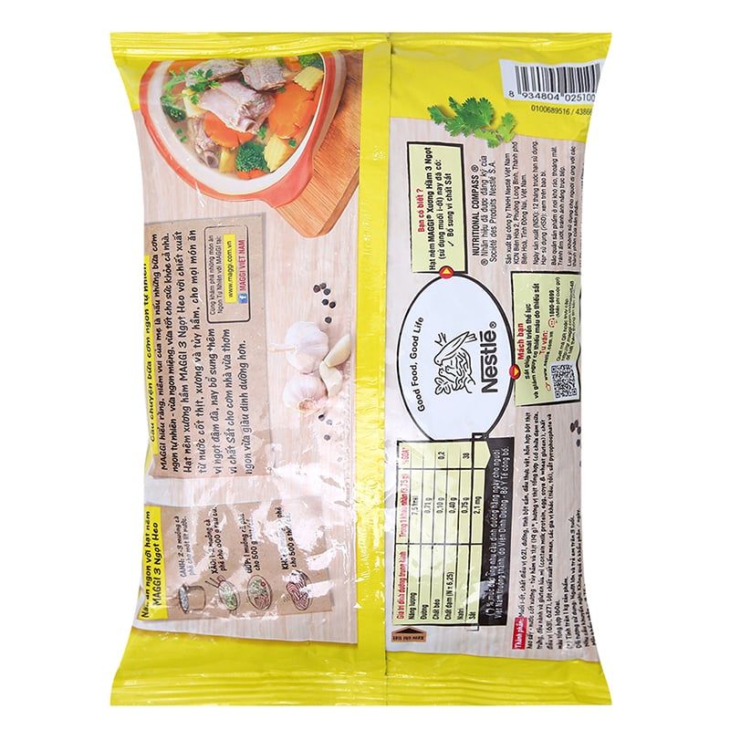  Hạt nêm xương hầm 3 ngọt Maggi nước cốt gà hầm bộ 2 gói x 900g 