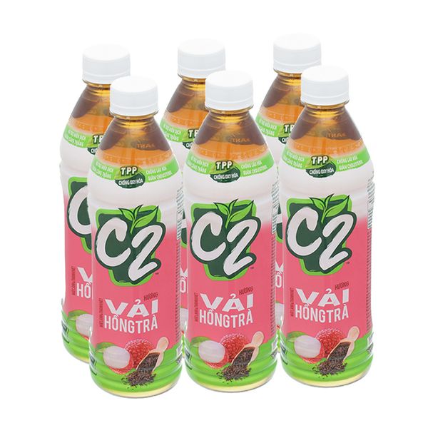  Hồng trà C2 vị vải lốc 6 chai x 455 ml 