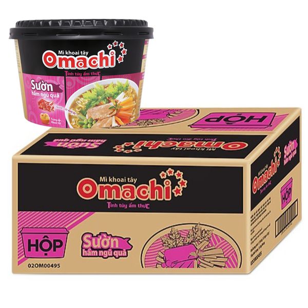  Mì khoai tây Omachi sườn hầm ngũ quả thùng 12 hộp x 92g 