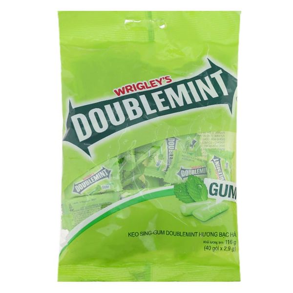  Kẹo singum có đường Double Mint vị bạc hà gói 116g 