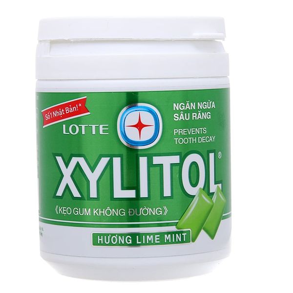  Kẹo singum không đường Lotte Xylitol vị chanh và bạc hà 145g 