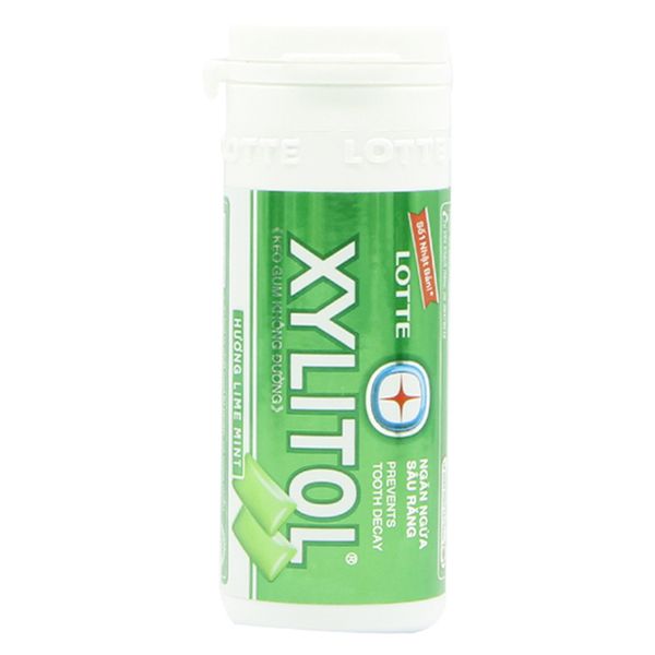  Kẹo singum không đường Lotte Xylitol vị chanh và bạc hà 26g 