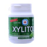  Kẹo singum không đường Lotte Xylitol vị chanh và bạc hà hũ 58g 