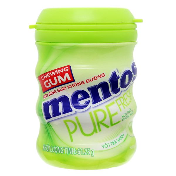  Kẹo singum không đường Mentos Pure Fresh vị chanh và bạc hà 61.25g 