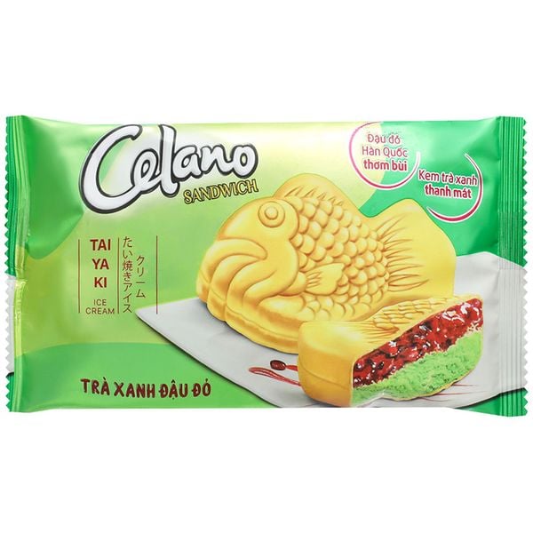  Kem bánh cá Celano vị trà xanh đậu đỏ gói 70g 