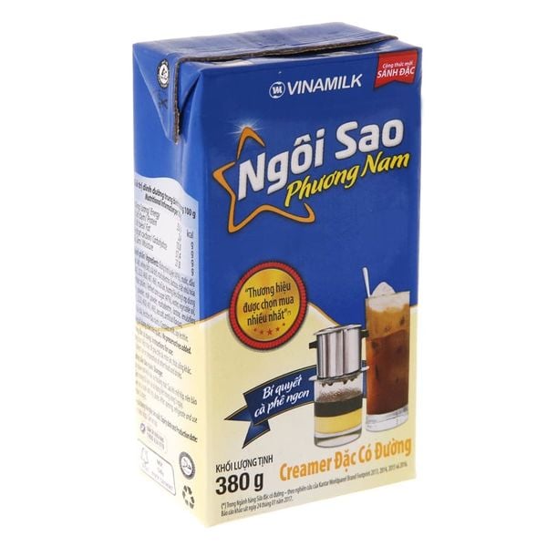  Kem đặc có đường Ngôi sao Phương Nam nhãn xanh hộp 380g 