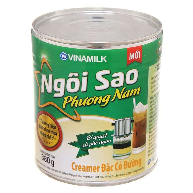 Kem đặc có đường Ngôi sao Phương Nam xanh lá thùng 48 lon x 380g 
