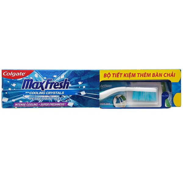  Kem đánh răng Colgate MaxFresh hương bạc hà tuýp 230g tặng 1 bàn chải 