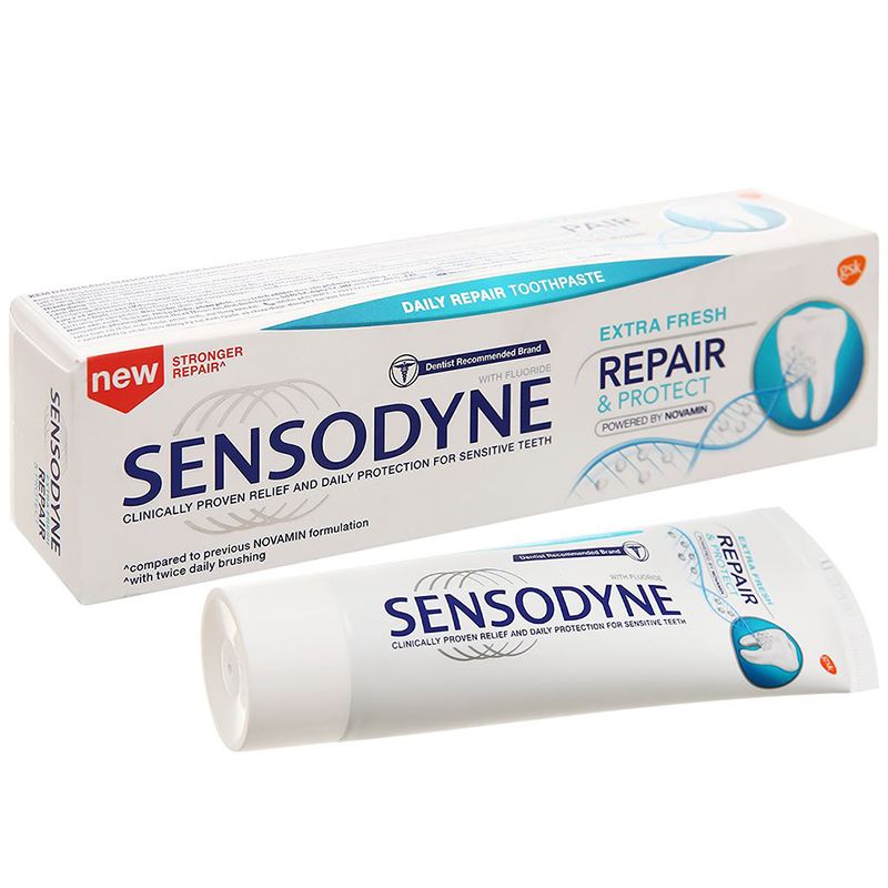  Kem đánh răng Sensodyne hương bạc hà ngăn ngừa hôi miệng bộ 3 tuýp x 100g 