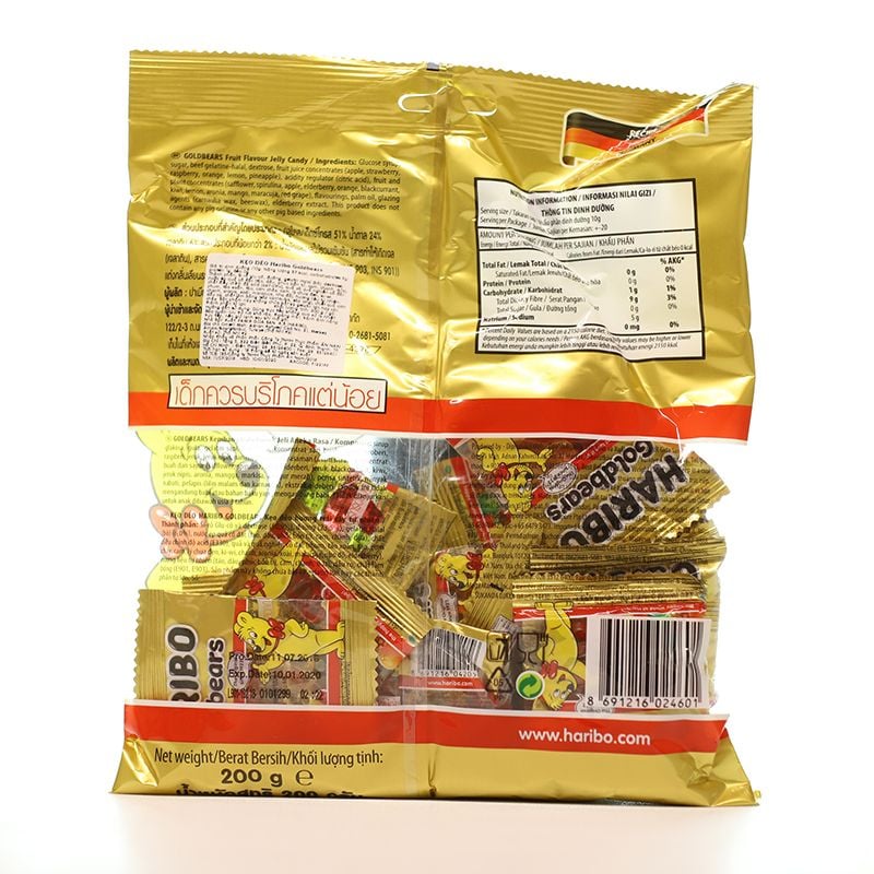  Kẹo dẻo Haribo Goldbears gói 200g 