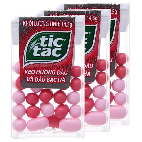  Kẹo hương dâu Tic Tac bộ 3 hộp x 14.5g 