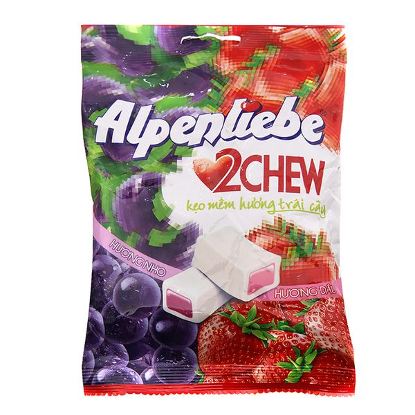  Kẹo mềm 2 Chew Alpenliebe hương trái cây gói 87,5g 