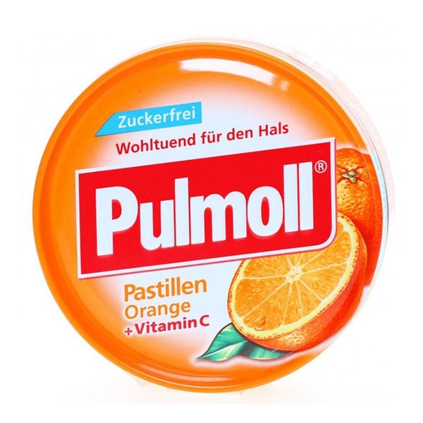  Kẹo ngậm ho Pulmoll Orange không đường vị cam hộp 50g 