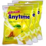  Kẹo ngậm Lotte Anytime hương chanh bộ 3 gói x 74g 