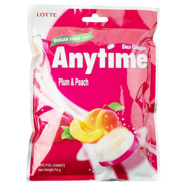  Kẹo ngậm Lotte Anytime mận đào gói 74g 