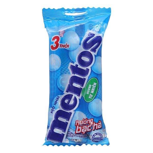  Kẹo nhai hương bạc hà Mentos 3 thỏi gói 90g 