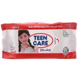  Khăn ướt Teen Care đỏ hương dịu nhẹ gói 20 tờ 