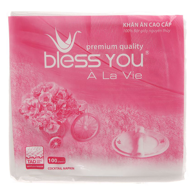 Khăn giấy ăn Bless You À La Vie lớp lốc gói x 100 tờ – Chuỗi