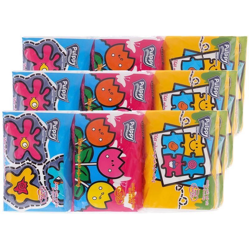  Khăn giấy bỏ túi Pulppy hương trái cây 2 lớp lốc 6 gói 