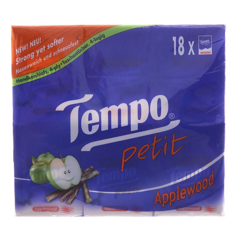  Khăn giấy bỏ túi Tempo Petit hương gỗ táo 4 lớp 6 gói x 10 tờ 