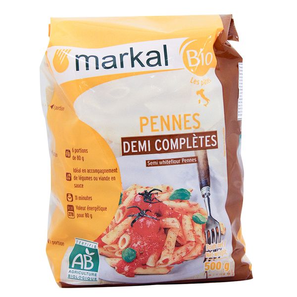  Mì ống bán lứt hữu cơ penne Markal gói 500g 