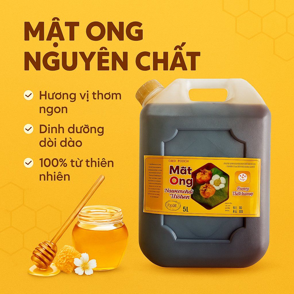  Mật ong tự nhiên nguyên chất Phương Nam can 5 lít 