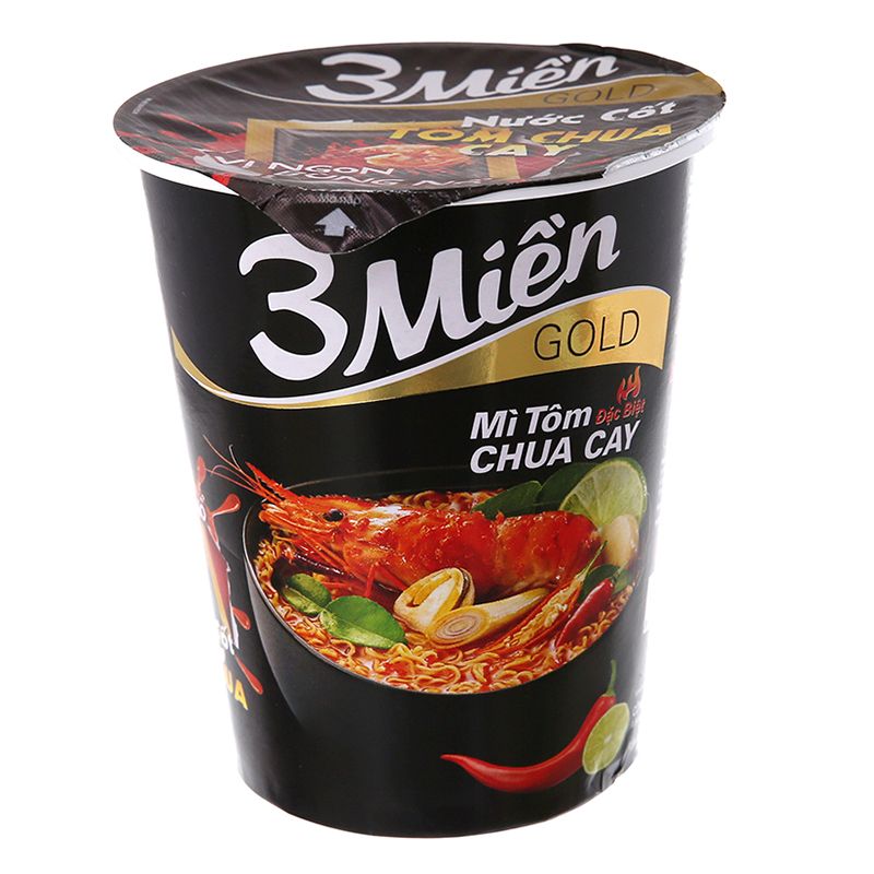  Mì 3 Miền Gold tôm chua cay đặc biệt ly 65g 
