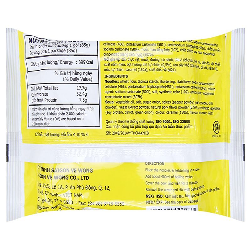  Mì A-One vị thịt xào gói 85g 