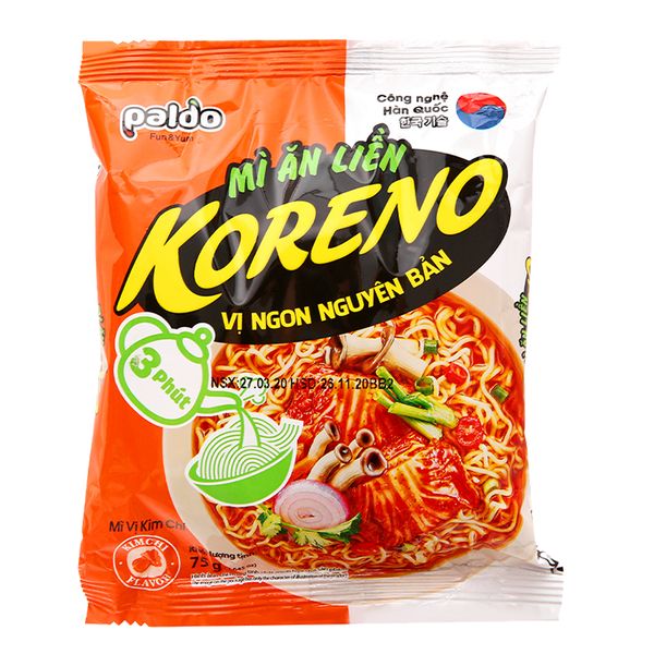  Mì ăn liền Koreno vị kim chi gói 73g 