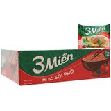  Mì bò sợi phở 3 Miền thùng 30 gói x 65g 