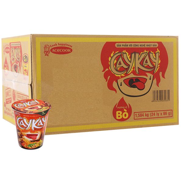  Mì Caykay vị bò thùng 24 ly x 66g 