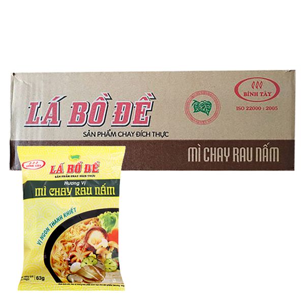  Mì chay Lá Bồ Đề rau nấm thùng 30 gói x 65g 