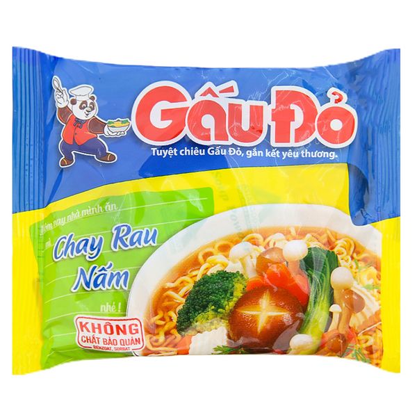  Mì chay rau nấm Gấu Đỏ gói 63 g 