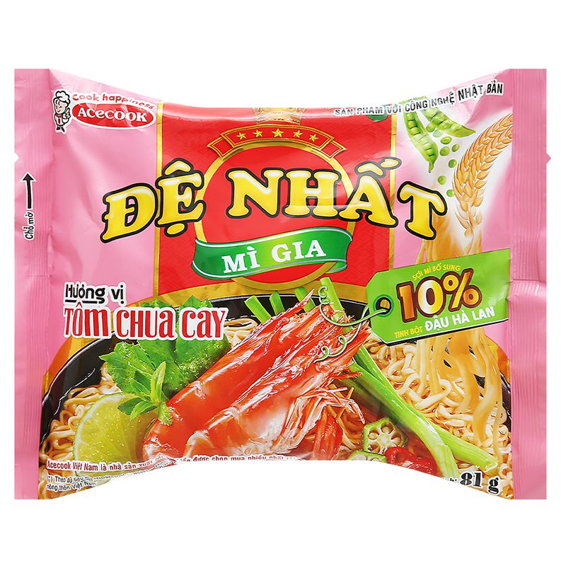  Mì Đệ Nhất hương vị tôm chua cay thùng 30 gói x 81g 