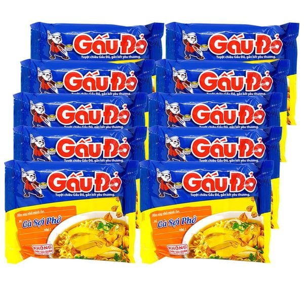  Mì gà sợi phở Gấu Đỏ lốc 10 gói x 65g 