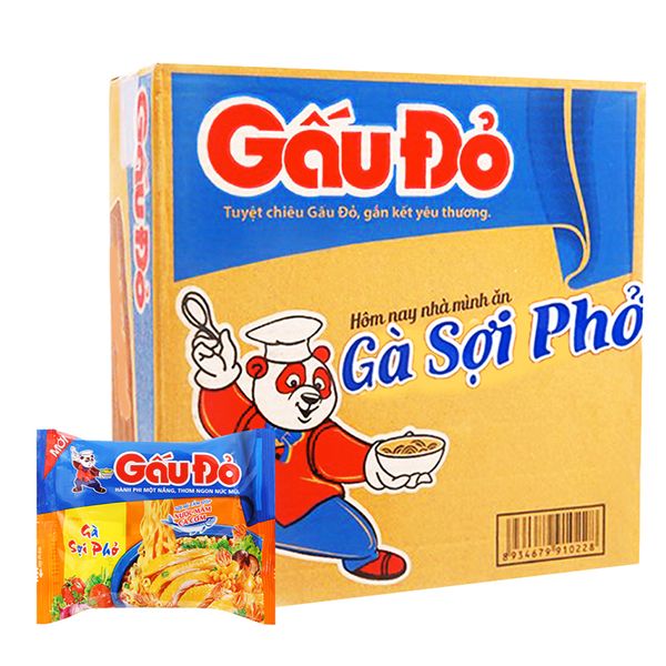  Mì gà sợi phở Gấu Đỏ thùng 30 gói x 65g 